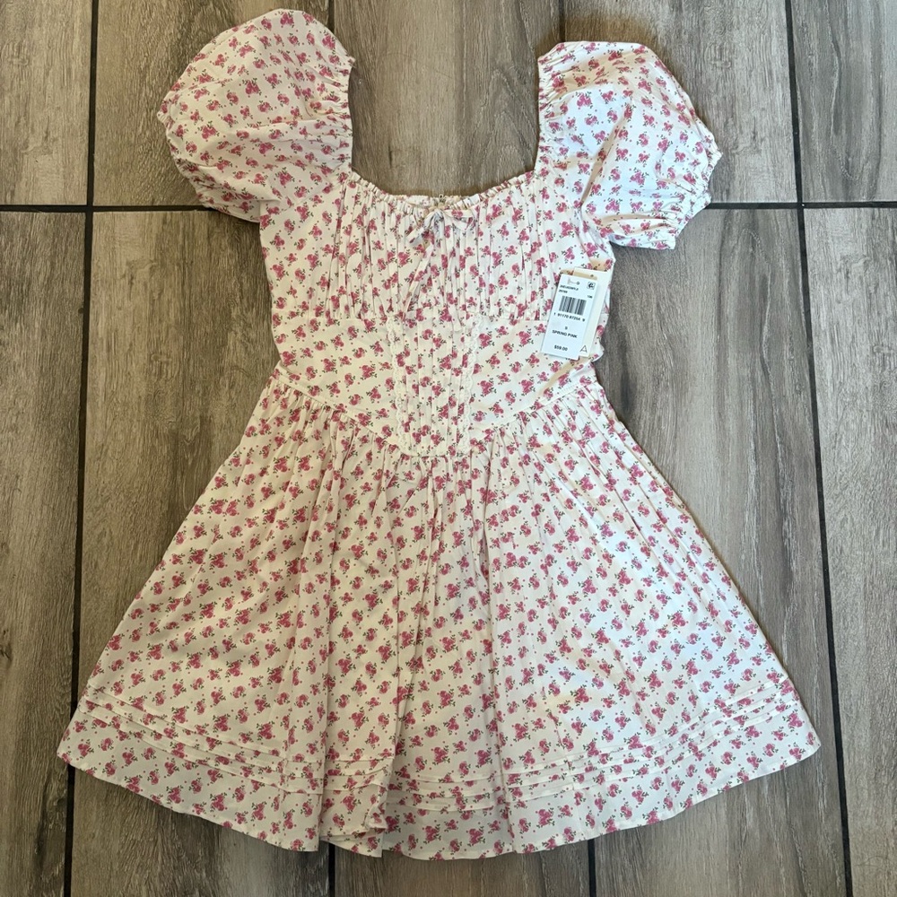 Adorable  Floral Kids Dress with Puff Sleeves